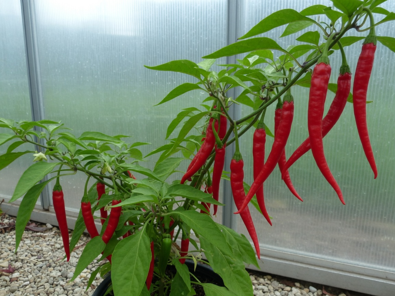 Ripe cayenne on the plant
