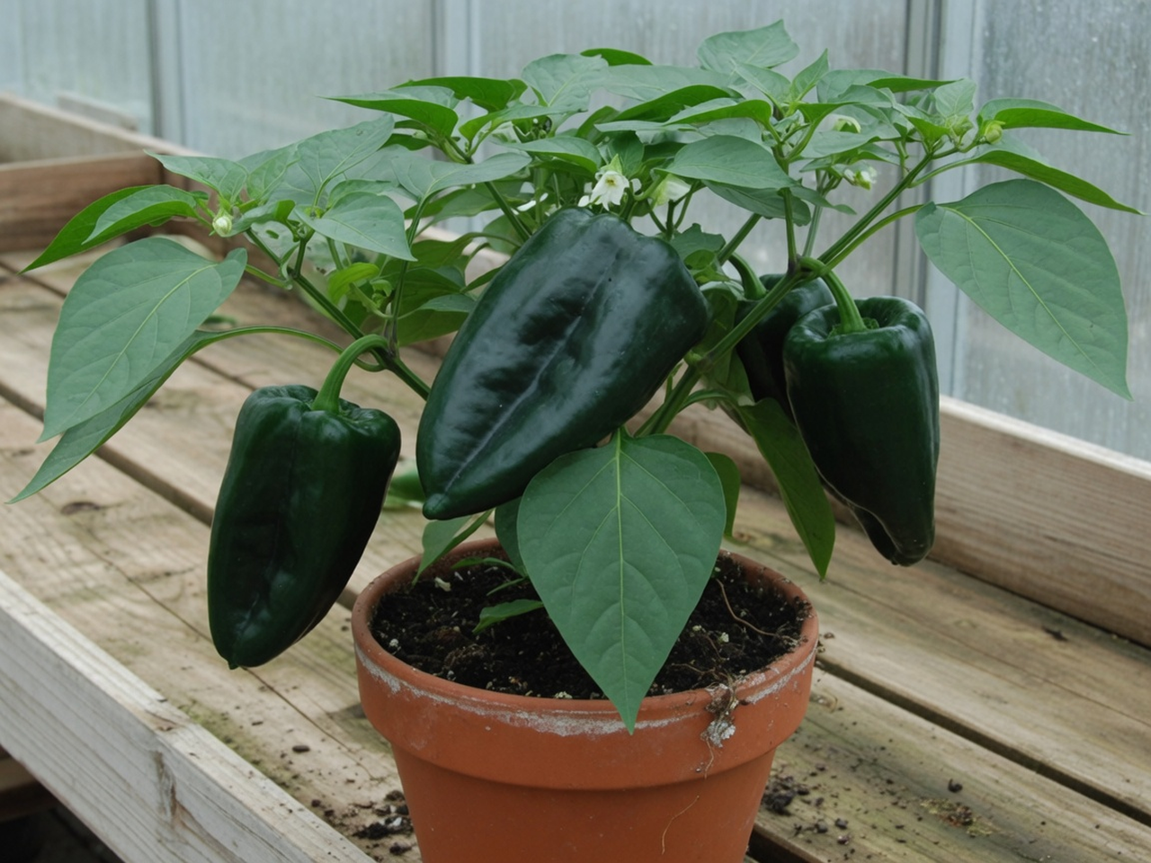 Pepper plant in a pot